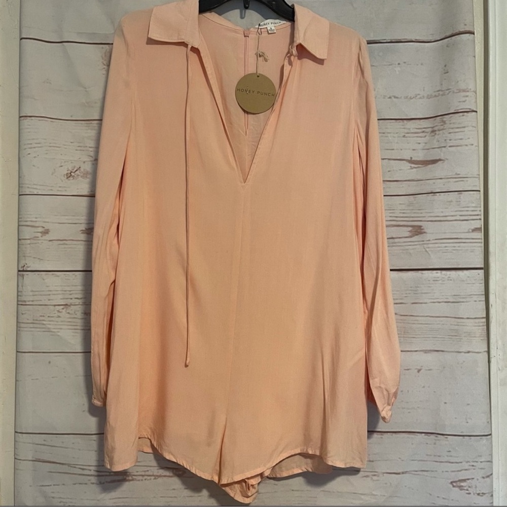 Honey Punch Peach Color Romper